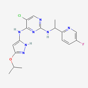 5-chloro-N2-(1-(5-fluoropyridin-2-yl)ethyl)-N4-(5-isopropoxy-1H-pyrazol-3-yl)pyrimidine-2,4-diamine