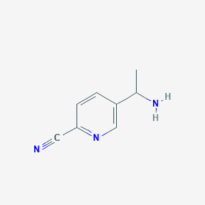 molecular formula C8H9N3 B11922554 5-(1-Aminoethyl)pyridine-2-carbonitrile 