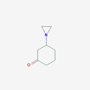 molecular formula C8H13NO B11922777 3-(Aziridin-1-yl)cyclohexan-1-one 