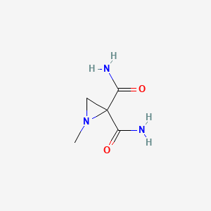 molecular formula C5H9N3O2 B11922880 1-Methylaziridine-2,2-dicarboxamide 