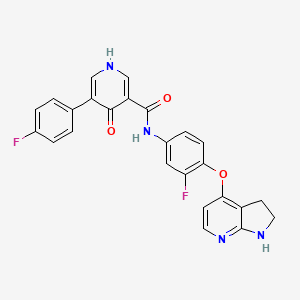  B1192325 N-[4-(2,3-dihydro-1H-pyrrolo[2,3-b]pyridin-4-yloxy)-3-fluorophenyl]-5-(4-fluorophenyl)-4-oxo-1H-pyridine-3-carboxamide 