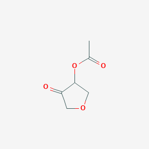 molecular formula C6H8O4 B11923466 4-Oxotetrahydrofuran-3-yl acetate 