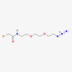 molecular formula C8H15BrN4O3 B1192353 溴乙酰胺基-PEG2-叠氮化物 