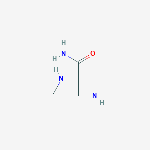 molecular formula C5H11N3O B11923542 3-(Methylamino)azetidine-3-carboxamide 