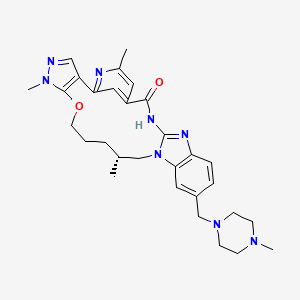 (20R)-10,15,20-trimethyl-2-[(4-methylpiperazin-1-yl)methyl]-18,19,20,21-tetrahydro-15H,17H-12,8-(metheno)pyrazolo[3',4':2,3][1,5,10,12]oxatriazacycloheptadecino[12,11-a]benzimidazol-7(6H)-one