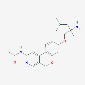 molecular formula C22H28N2O3 B1192410 N-[8-[(2S)-2-amino-2,4-dimethylpentoxy]-5H-chromeno[3,4-c]pyridin-2-yl]acetamide 