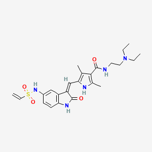 N-[2-(diethylamino)ethyl]-5-[(Z)-[5-(ethenylsulfonylamino)-2-oxo-1H-indol-3-ylidene]methyl]-2,4-dimethyl-1H-pyrrole-3-carboxamide