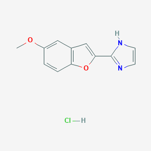 molecular formula C12H11ClN2O2 B119244 1H-Imidazole, 2-(5-methoxy-2-benzofuranyl)-, monohydrochloride CAS No. 150985-50-5