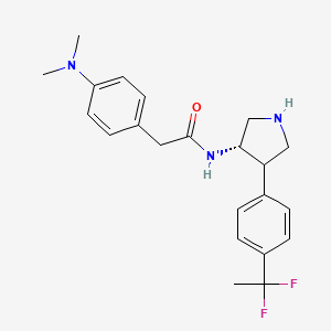 N-[(3S)-4-[4-(1,1-difluoroethyl)phenyl]pyrrolidin-3-yl]-2-[4-(dimethylamino)phenyl]acetamide