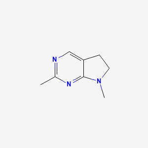 molecular formula C8H11N3 B11924729 2,7-Dimethyl-6,7-dihydro-5H-pyrrolo[2,3-d]pyrimidine 