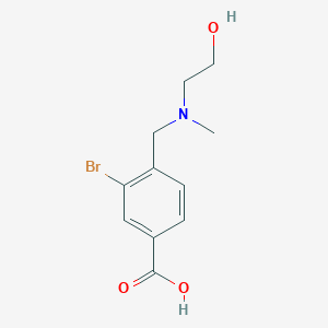 molecular formula C11H14BrNO3 B11924899 3-Bromo-4-(((2-hydroxyethyl)(methyl)amino)methyl)benzoic acid CAS No. 1131594-34-7