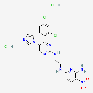 molecular formula C20H19Cl4N9O2 B1192497 CHIR98014 HCl 