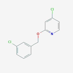 molecular formula C12H9Cl2NO B11925080 4-Chloro-2-((3-chlorobenzyl)oxy)pyridine CAS No. 1346707-10-5