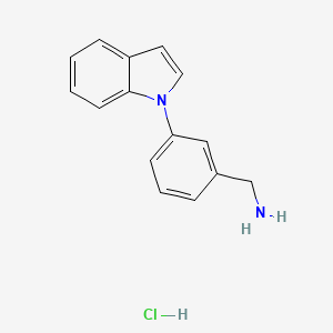 molecular formula C15H15ClN2 B11925087 (3-(1H-Indol-1-yl)phenyl)methanamine hydrochloride 