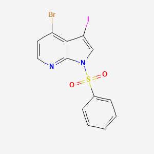 molecular formula C13H8BrIN2O2S B11925197 4-Bromo-3-iodo-1-(phenylsulfonyl)-1H-pyrrolo[2,3-b]pyridine CAS No. 943322-47-2