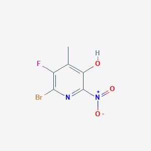 molecular formula C6H4BrFN2O3 B11925541 6-Bromo-5-fluoro-4-methyl-2-nitro-3-pyridinol 