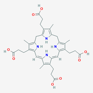 molecular formula C22H36N8O8 B1192573 3-[(10Z,14Z)-8,12,17-tris(2-carboxyethyl)-3,7,13,18-tetramethyl-5,20,21,22,23,24-hexahydroporphyrin-2-yl]propanoic acid 