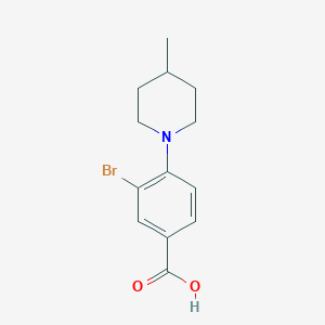 molecular formula C13H16BrNO2 B11925913 3-Bromo-4-(4-methylpiperidin-1-yl)benzoic acid CAS No. 1131594-40-5