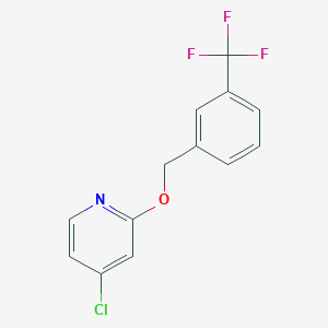 molecular formula C13H9ClF3NO B11925944 4-Chloro-2-((3-(trifluoromethyl)benzyl)oxy)pyridine CAS No. 1346707-19-4