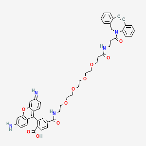 molecular formula C50H49N5O10 B1192595 Carboxyrhodamine 110PEG4-DBCO 