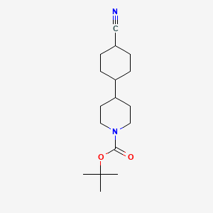 molecular formula C17H28N2O2 B11925954 tert-Butyl 4-(4-cyanocyclohexyl)piperidine-1-carboxylate CAS No. 1389315-05-2