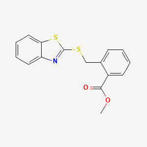 molecular formula C16H13NO2S2 B11926004 Methyl 2-((benzo[d]thiazol-2-ylthio)methyl)benzoate 