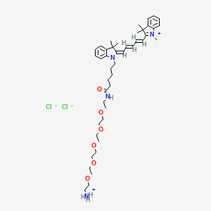 molecular formula C44H66Cl2N4O6 B1192604 Cy5-PEG5-amine HCl salt 