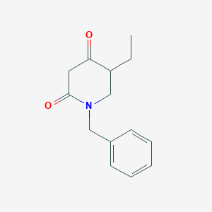 molecular formula C14H17NO2 B11926082 1-Benzyl-5-ethylpiperidine-2,4-dione CAS No. 66594-69-2