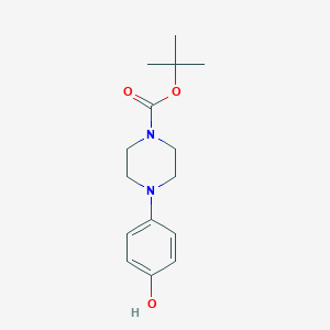 molecular formula C15H22N2O3 B119262 Tert-butyl 4-(4-hydroxyphenyl)piperazine-1-carboxylate CAS No. 158985-25-2
