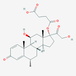molecular formula C26H34O8 B119263 甲泼尼松龙 17-半琥珀酸酯 CAS No. 77074-42-1