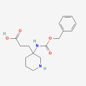 molecular formula C16H22N2O4 B11926371 3-(3-(((Benzyloxy)carbonyl)amino)piperidin-3-yl)propanoic acid 