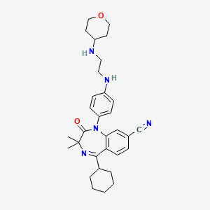 5-Cyclohexyl-3,3-dimethyl-1-[4-[2-(oxan-4-ylamino)ethylamino]phenyl]-2-oxo-1,4-benzodiazepine-8-carbonitrile