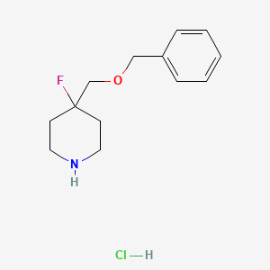 molecular formula C13H19ClFNO B11926595 4-[(Benzyloxy)methyl]-4-fluoropiperidine Hydrochloride 