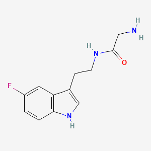 molecular formula C12H14FN3O B11926606 2-amino-N-[2-(5-fluoro-1H-indol-3-yl)ethyl]acetamide 