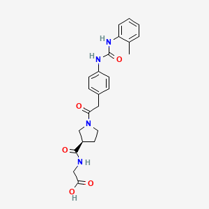 2-[[(3R)-1-[2-[4-[(2-methylphenyl)carbamoylamino]phenyl]acetyl]pyrrolidine-3-carbonyl]amino]acetic acid