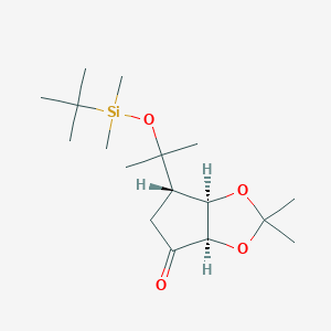 molecular formula C17H32O4Si B11926700 (3aR,6S,6aR)-6-{2-[(tert-butyldimethylsilyl)oxy]propan-2-yl}-2,2-dimethyl-hexahydrocyclopenta[d][1,3]dioxol-4-one 