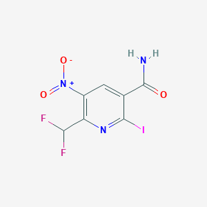 molecular formula C7H4F2IN3O3 B11926761 2-(Difluoromethyl)-6-iodo-3-nitropyridine-5-carboxamide 