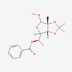 (1R)-1-[(3aR,4R,6aR)-6-methoxy-2,2,6a-trimethyl-tetrahydro-2H-furo[3,4-d][1,3]dioxol-4-yl]ethyl benzoate