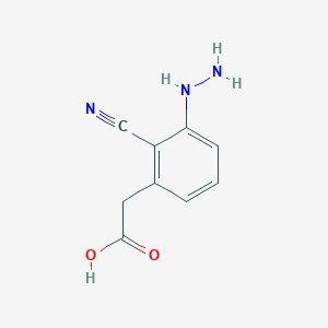 molecular formula C9H9N3O2 B11926903 2-(2-Cyano-3-hydrazinylphenyl)acetic acid 