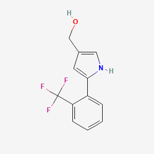 molecular formula C12H10F3NO B11926917 5-[2-(Trifluoromethyl)phenyl]-1H-pyrrole-3-methanol 