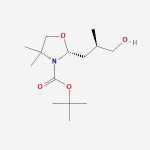 molecular formula C14H27NO4 B11926992 (R)-tert-Butyl 2-((R)-3-hydroxy-2-methylpropyl)-4,4-dimethyloxazolidine-3-carboxylate 