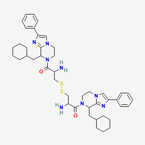 2-amino-3-[[2-amino-3-[8-(cyclohexylmethyl)-2-phenyl-6,8-dihydro-5H-imidazo[1,2-a]pyrazin-7-yl]-3-oxopropyl]disulfanyl]-1-[8-(cyclohexylmethyl)-2-phenyl-6,8-dihydro-5H-imidazo[1,2-a]pyrazin-7-yl]propan-1-one