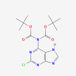 tert-butyl N-[(tert-butoxy)carbonyl]-N-(2-chloro-9H-purin-6-yl)carbamate