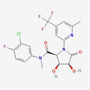 molecular formula C19H16ClF4N3O4 B11927224 (2S,3S,4S)-N-(3-Chloro-4-fluorophenyl)-3,4-dihydroxy-N-methyl-1-(6-methyl-4-(trifluoromethyl)pyridin-2-yl)-5-oxopyrrolidine-2-carboxamide 