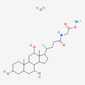 molecular formula C26H44NNaO7 B11927259 sodium;2-[4-(3,7,12-trihydroxy-10,13-dimethyl-2,3,4,5,6,7,8,9,11,12,14,15,16,17-tetradecahydro-1H-cyclopenta[a]phenanthren-17-yl)pentanoylamino]acetate;hydrate 