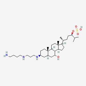 [(3R,6R)-6-[(3S,5R,7R,9S,10S,13R,14S,17R)-3-[3-(4-aminobutylamino)propylamino]-7-hydroxy-10,13-dimethyl-2,3,4,5,6,7,8,9,11,12,14,15,16,17-tetradecahydro-1H-cyclopenta[a]phenanthren-17-yl]-2-methylheptan-3-yl] hydrogen sulfate