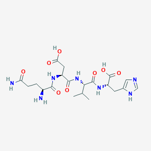 B119273 (3S)-4-[[(2S)-1-[[(1S)-1-Carboxy-2-(1H-imidazol-5-yl)ethyl]amino]-3-methyl-1-oxobutan-2-yl]amino]-3-[[(2S)-2,5-diamino-5-oxopentanoyl]amino]-4-oxobutanoic acid CAS No. 157876-49-8