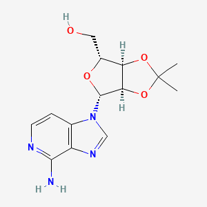 molecular formula C14H18N4O4 B11927336 ((3AR,4R,6R,6aR)-6-(4-amino-1H-imidazo[4,5-c]pyridin-1-yl)-2,2-dimethyltetrahydrofuro[3,4-d][1,3]dioxol-4-yl)methanol 