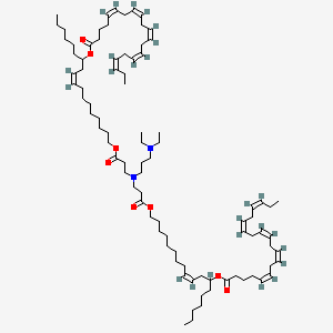 molecular formula C89H150N2O8 B11927388 [(Z)-18-[3-[3-(diethylamino)propyl-[3-[(Z)-12-[(5Z,8Z,11Z,14Z,17Z)-icosa-5,8,11,14,17-pentaenoyl]oxyoctadec-9-enoxy]-3-oxopropyl]amino]propanoyloxy]octadec-9-en-7-yl] (5Z,8Z,11Z,14Z,17Z)-icosa-5,8,11,14,17-pentaenoate 