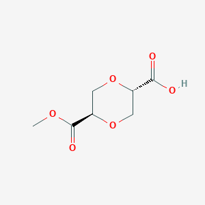 molecular formula C7H10O6 B11927426 1,4-Dioxane-2,5-dicarboxylicacid,2-methylester,(2r,5s)-rel- 